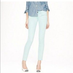 NEW WITH TAGS! J.Crew Toothpick Jeans Mint Green